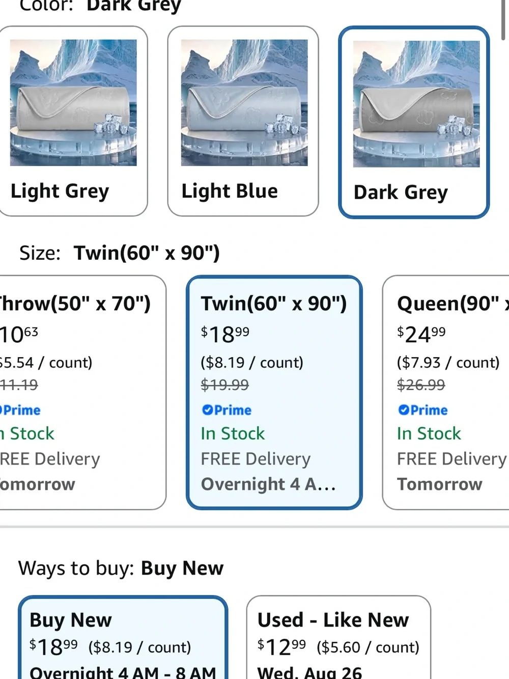 Cooling Microfiber Mattress Topper - Dark Grey Twin
